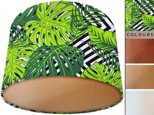 Green Jungle Leaf Lamp Shade Gold, Modern Tropical
