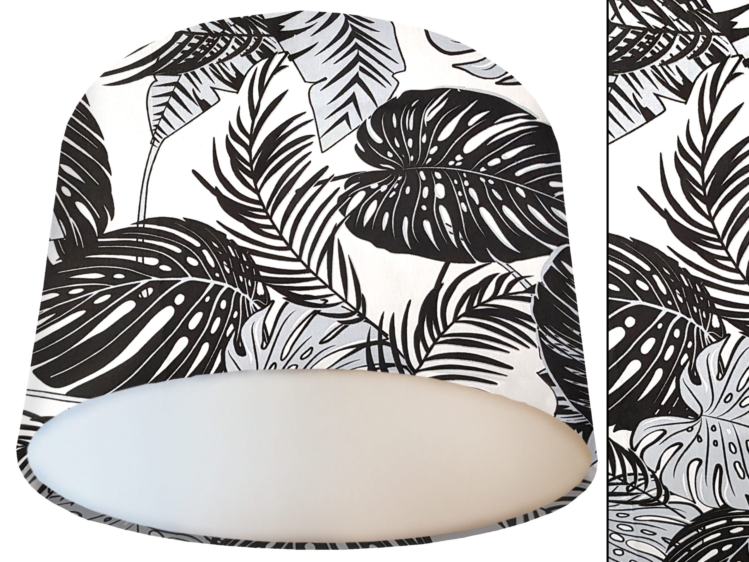 Black Tropical Leaf Lamp Shade White, Modern Home Interior