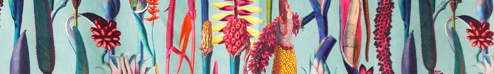 Banner 300 - Vertical Flowers Mint