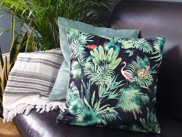 Animal Luxury Velvet Cushion, Black Scatter Cushion