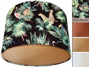 Jungle Black Velvet Lampshade Gold, Luxury Interior Lighting