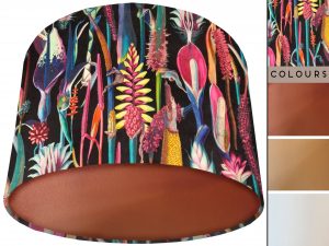 Rainbow Botanical Velvet Lampshade Copper, Modern Interior Lighting
