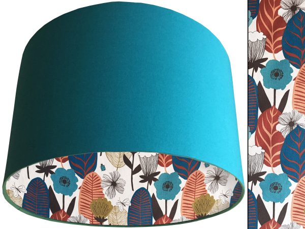 Autumn Leaf Lampshade Teal, Scandinavian Home Interior
