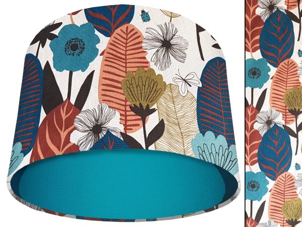 Autumn Leaf Light Shade Teal, Modern Scandi Home Interior