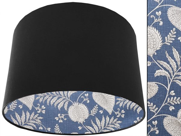 Blue Paisley Lampshade Black, Contemporary Home Interior