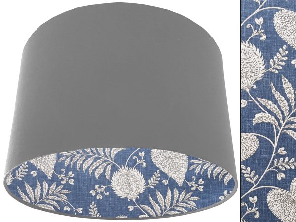 Blue Paisley Lampshade Light Grey, Contemporary Home Interior