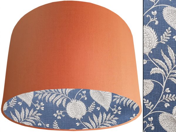 Blue Paisley Lampshade Orange, Contemporary Home Interior