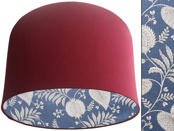Blue Paisley Lampshade Red, Contemporary Home Interior