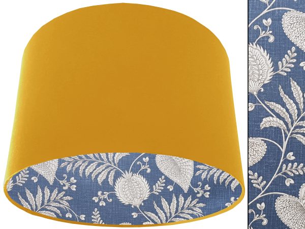 Blue Paisley Lampshade Yellow, Contemporary Home Interior