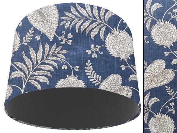 Paisley Blue Light Shade Dark Grey, Modern Bold Home Interior