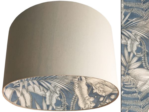 Blue Tropical Lampshade Cream, Home Interior Light Shade
