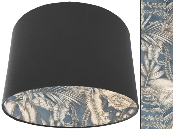 Blue Tropical Lampshade Dark Grey, Home Interior Light Shade