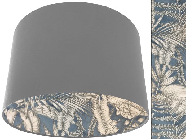 Blue Tropical Lampshade Light Grey, Home Interior Light Shade