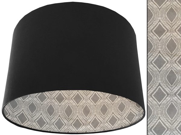 Boho Grey Lampshade Black, Modern Bohemian Home Light