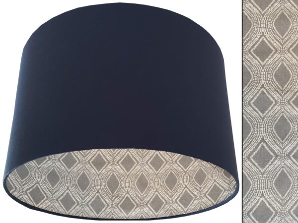 Boho Grey Lampshade Blue, Modern Bohemian Home Light