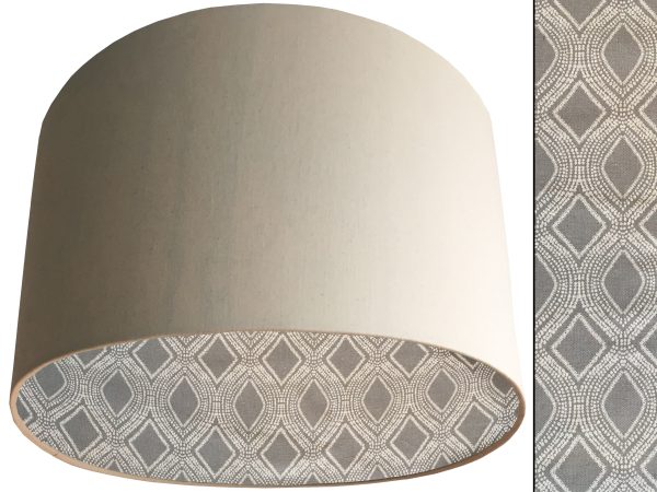 Boho Grey Lampshade Cream, Modern Bohemian Home Light