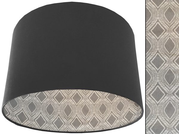 Boho Grey Lampshade Dark Grey, Modern Bohemian Home Light