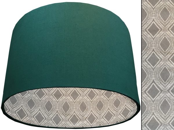 Boho Grey Lampshade Green, Modern Bohemian Home Light