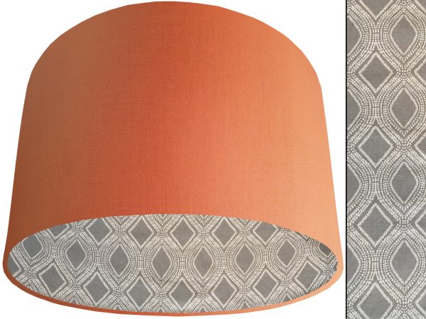 Boho Grey Lampshade Orange, Modern Bohemian Home Light