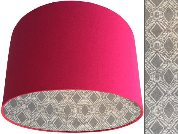 Boho Grey Lampshade Pink, Modern Bohemian Home Light