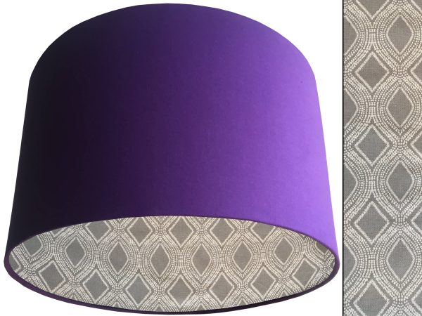 Boho Grey Lampshade Purple, Modern Bohemian Home Light