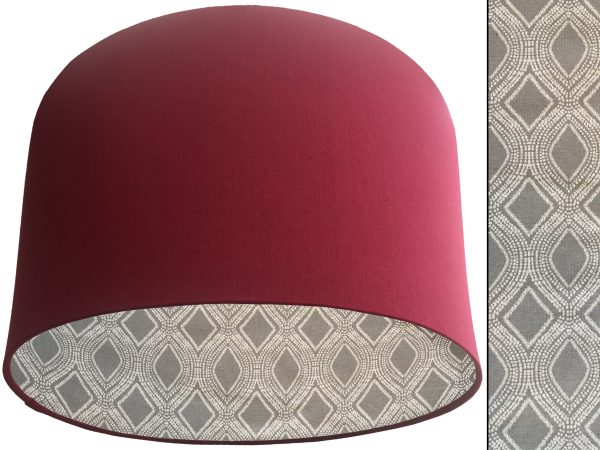Boho Grey Lampshade Red, Modern Bohemian Home Light