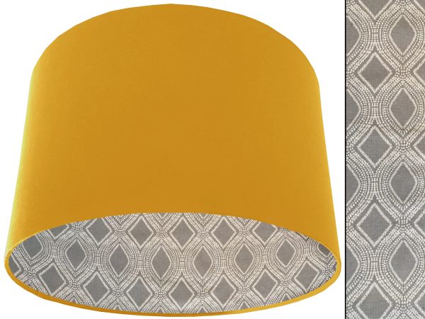 Boho Grey Lampshade Yellow, Modern Bohemian Home Light