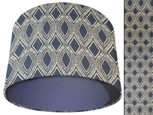 Boho Blue Light Shade Blue, Modern Geometric Lampshade