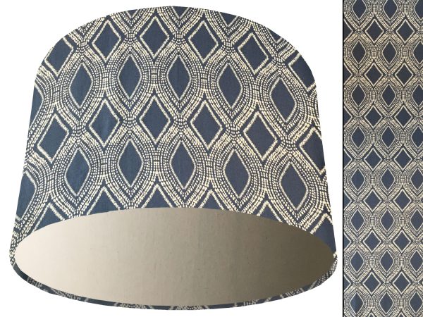 Boho Blue Light Shade Cream Modern Geometric Lampshade