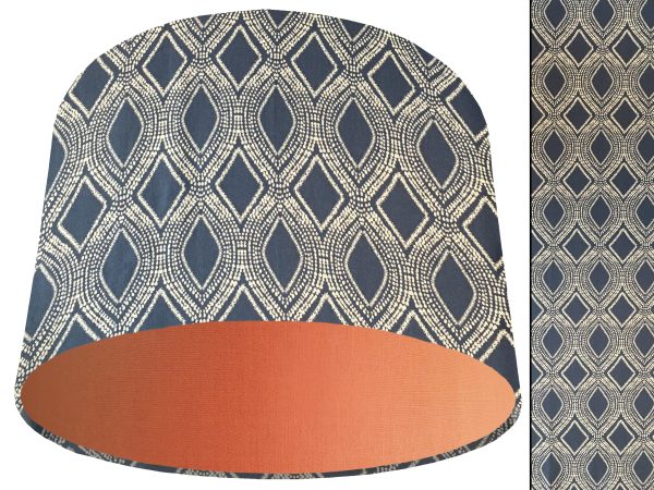 Boho Blue Light Shade Orange, Modern Geometric Lampshade