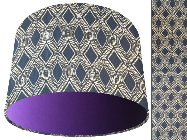Boho Blue Light Shade Purple, Modern Geometric Lampshade