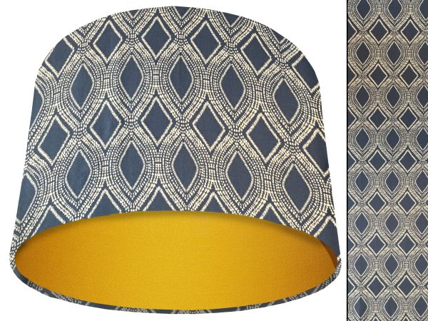 Boho Blue Light Shade Yellow, Modern Geometric Lampshade