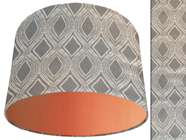 Boho Grey Light Shade Orange, Modern Bohemian Lampshade
