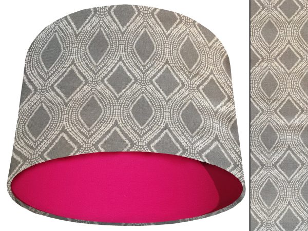 Boho Grey Light Shade Pink, Modern Bohemian Lampshade