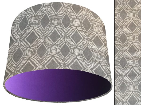 Boho Grey Light Shade Purple, Modern Bohemian Lampshade