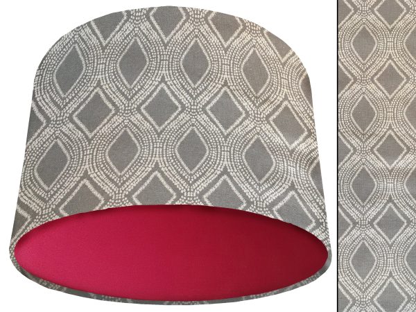 Boho Grey Light Shade Red, Modern Bohemian Lampshade
