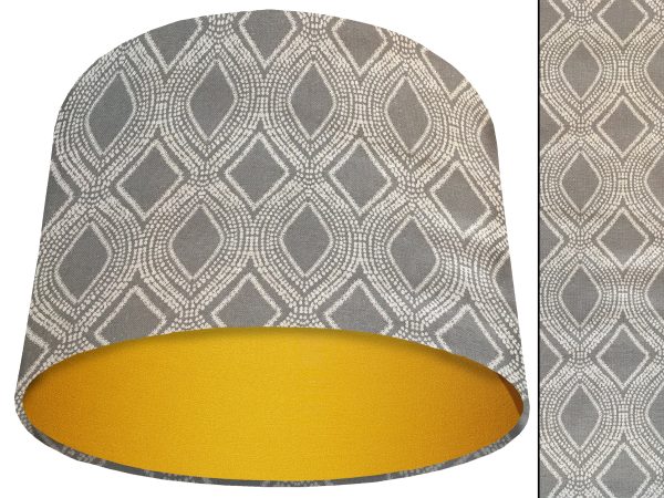 Boho Grey Light Shade Yellow, Modern Bohemian Lampshade