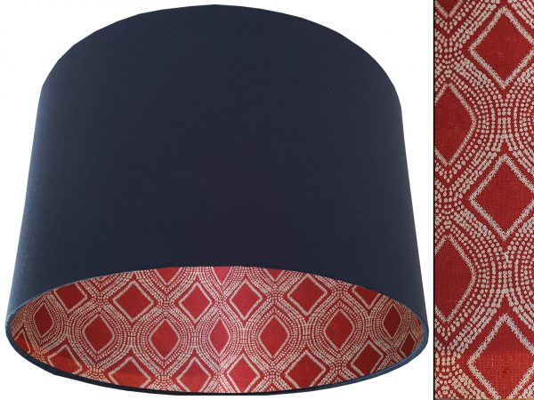 Boho Red Lampshade Blue, Bohemian Home Interior Light