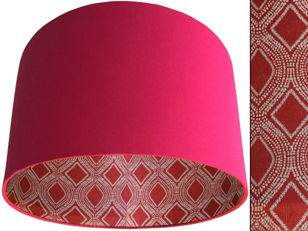 Boho Red Lampshade Pink, Bohemian Home Interior Light