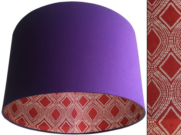 Boho Red Lampshade Purple, Bohemian Home Interior Light