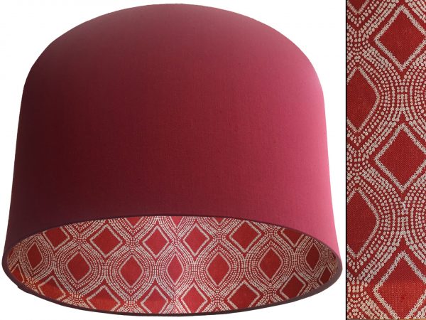 Boho Red Lampshade Red, Bohemian Home Interior Light