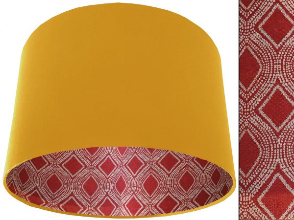 Boho Red Lampshade Yellow, Bohemian Home Interior Light