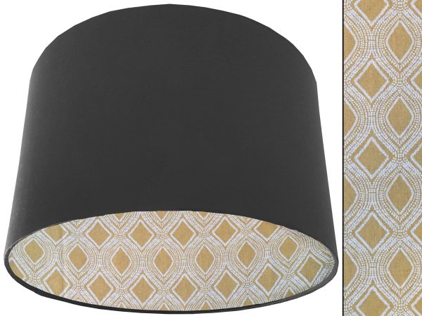 Boho Yellow Lampshade Dark Grey, Modern Bohemian Interior