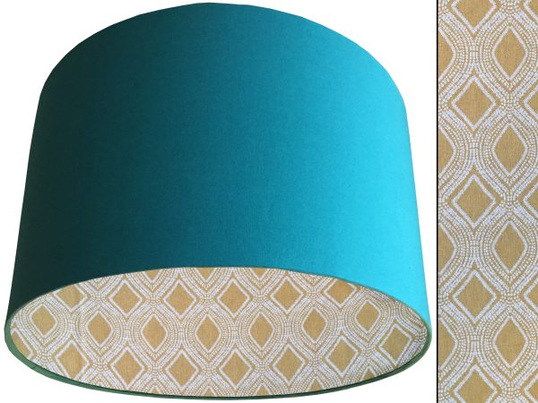 Boho Yellow Lampshade Teal, Modern Bohemian Interior
