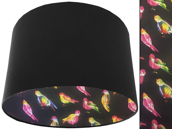 Bright Bird Lampshade Black, Vibrant Animal Light Shade