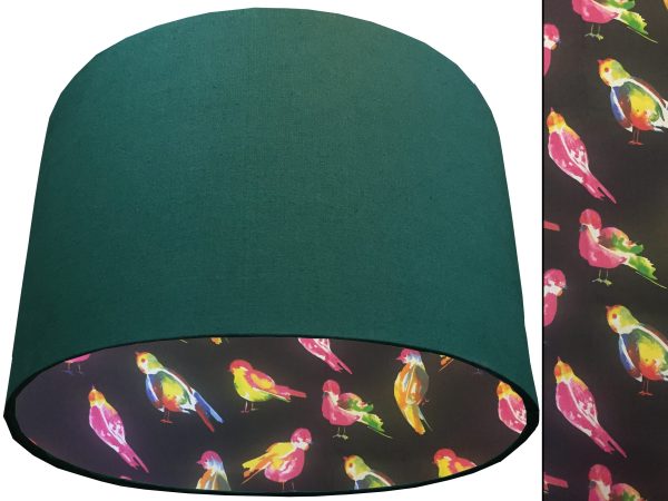 Bright Bird Lampshade Green, Vibrant Animal Light Shade