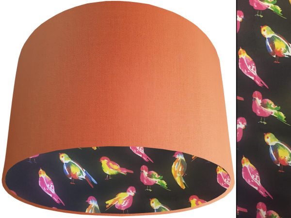 Bright Bird Lampshade Orange, Vibrant Animal Light Shade