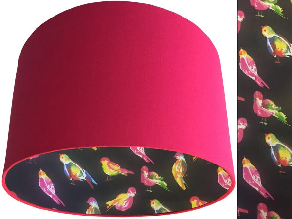 Bright Bird Lampshade Pink, Vibrant Animal Light Shade