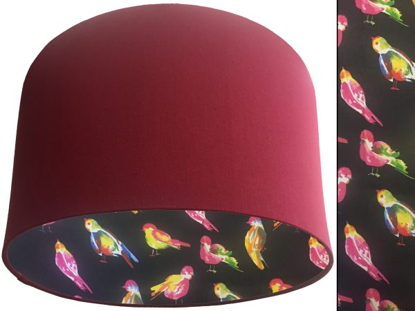 Bright Bird Lampshade Red, Vibrant Animal Light Shade