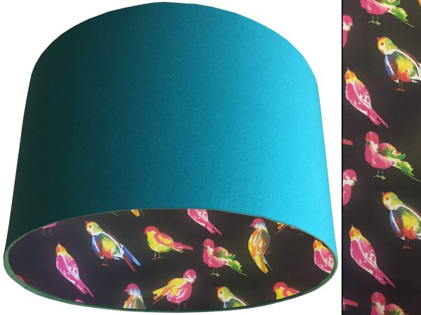 Bright Bird Lampshade Teal, Vibrant Animal Light Shade